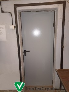 Однопольная дверь противопожарная металлическая El-60 для организации