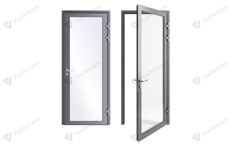 Алюминиевая однопольная дверь EI-60 остекленная