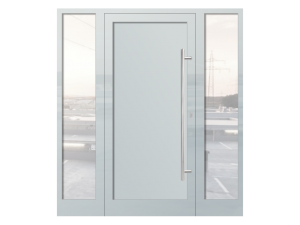 Алюминиевая однопольная дверь теплая белая